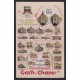 GATH y CHAVES 1933 ANTIGUA TARJETA POSTAL PUBLICITARIA CON LAS SUCURSALES DE ARGENTINA Y CHILE, RARISIMA